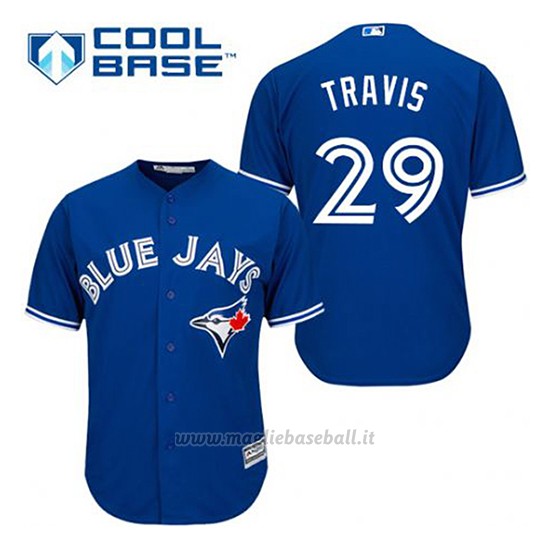 Maglia Baseball Uomo Toronto Blue Jays Devon Travis 29 Blu Alterner Cool Base
